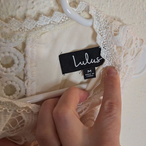 Lulus Kenna White Crochet Lace Sleeveless Bodycon Dress Medium - Picture 6 of 7